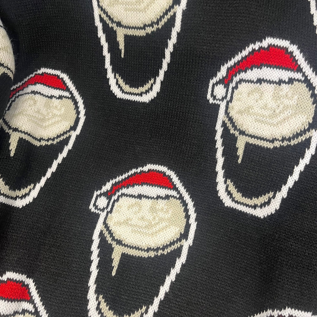 Guinness Christmas Jumper knitted pint and Santa hat design