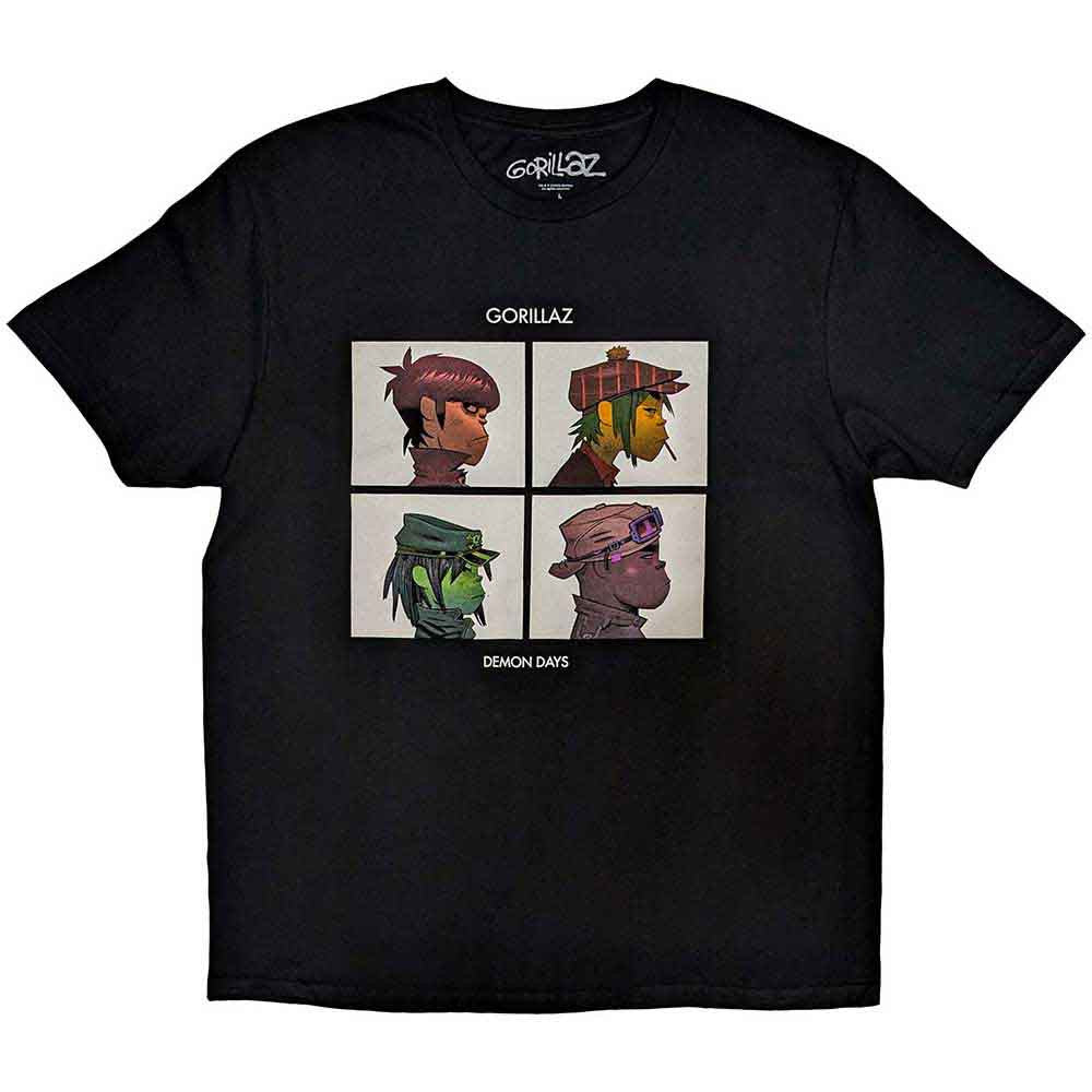 Official Gorillaz Demon Days T-Shirt in Black - official Gorillaz music T-shirt