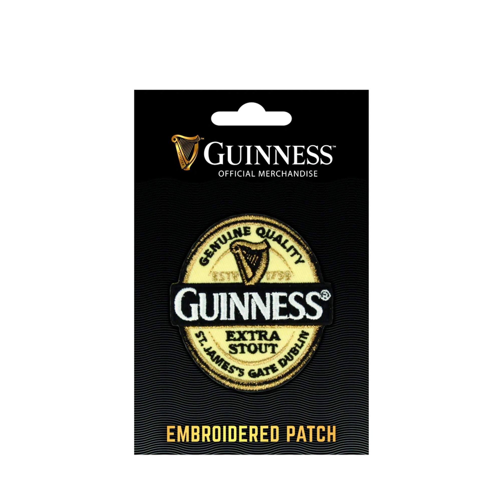 Guinness embroidered patch sew on iron on official Guinness badge