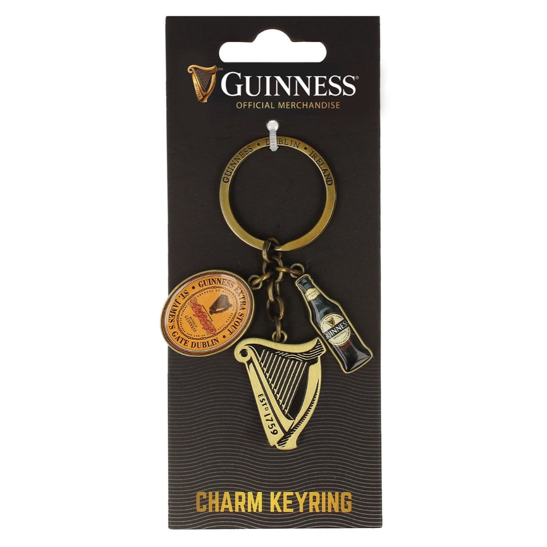Guinness Charm Key Rings, Labels and Bottle